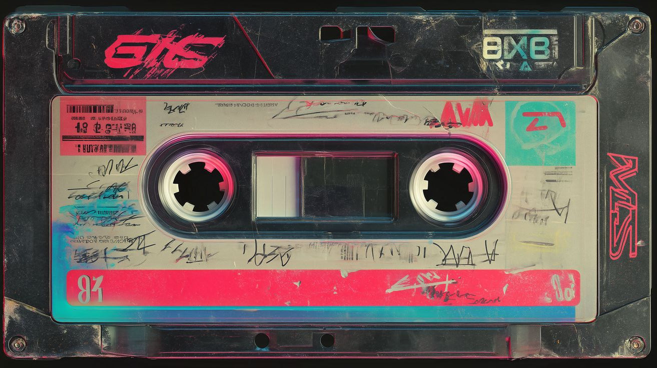 Poster Musicassetta Retro Neon – Anni ’80 | Aesthetic Tech & Nostalgia