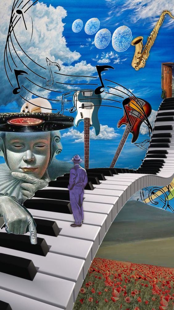 Poster Musica Surreale – Tastiera Onirica | Arte Creativa & Strumenti
