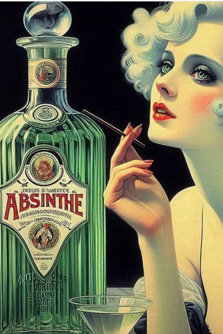 Poster Assenzio – Art Deco Vintage Drink | Fascino Retrò & Cocktail Art