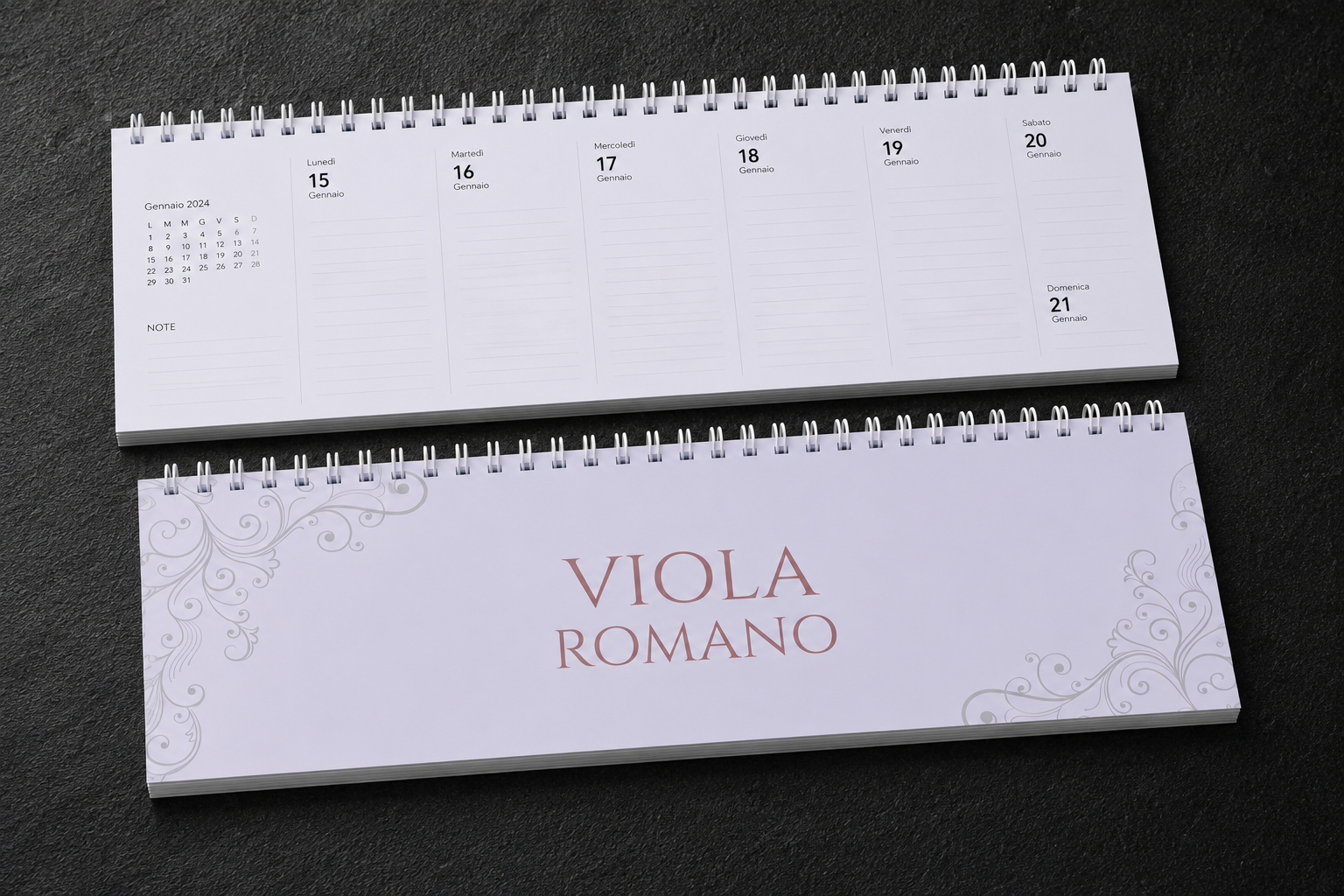 Planning settimanale personalizzato basic con spirale