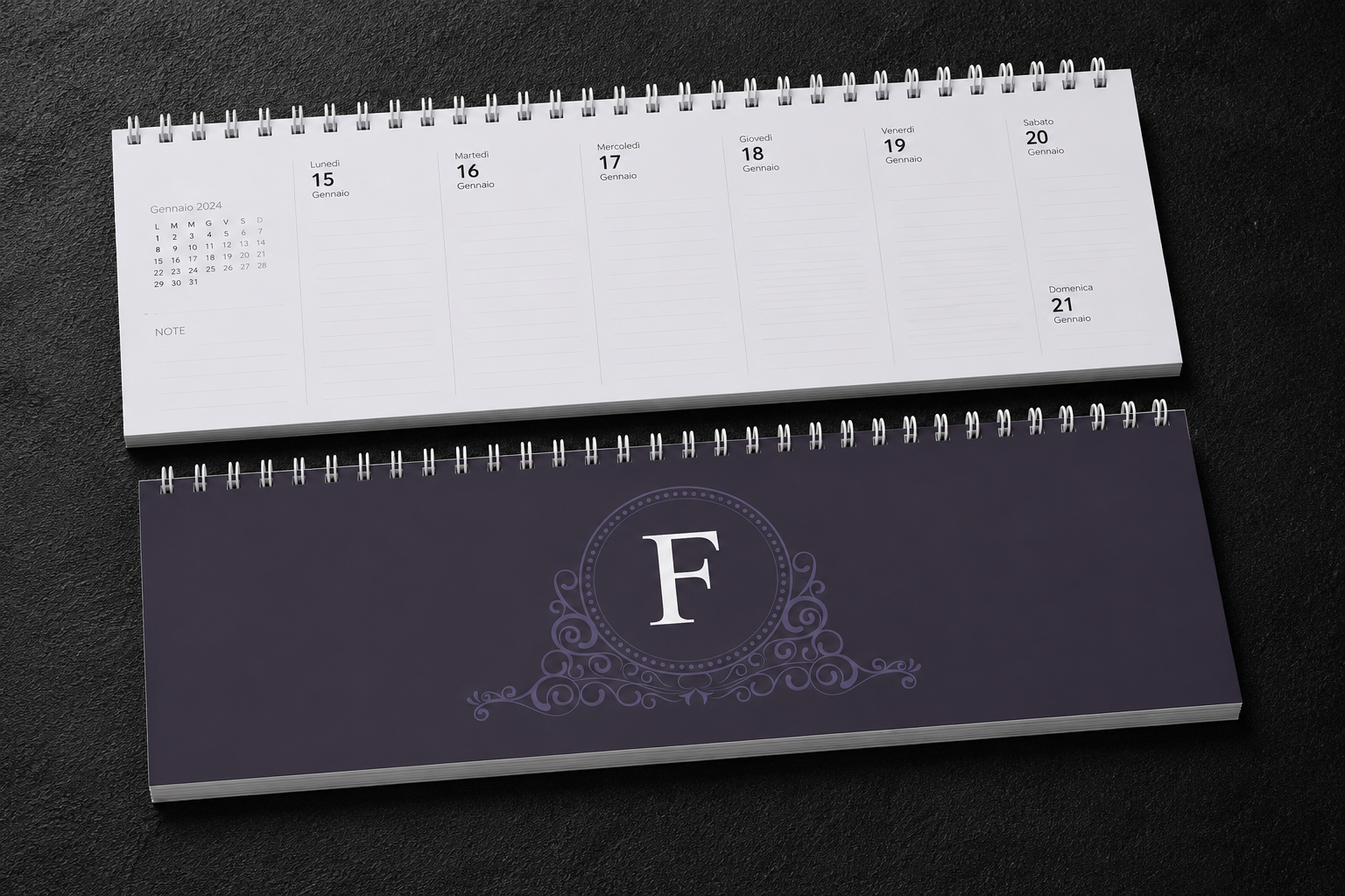 Planning settimanale personalizzato basic con spirale