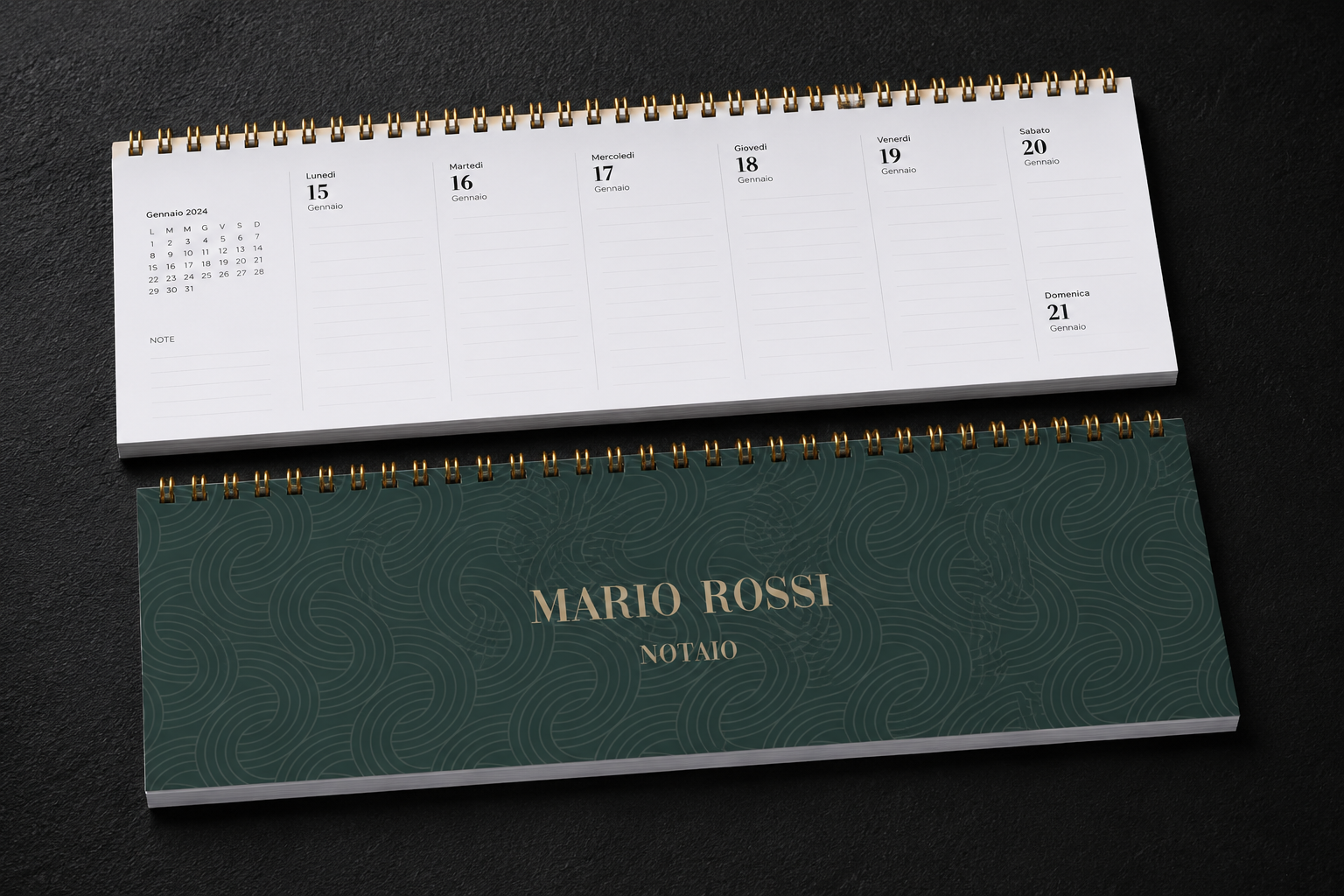 Planning settimanale personalizzato basic con spirale
