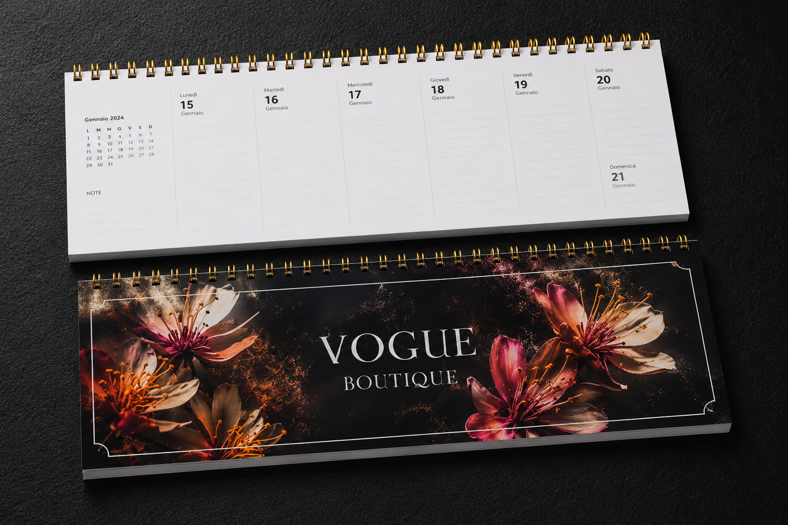 Planning settimanale personalizzato basic con spirale