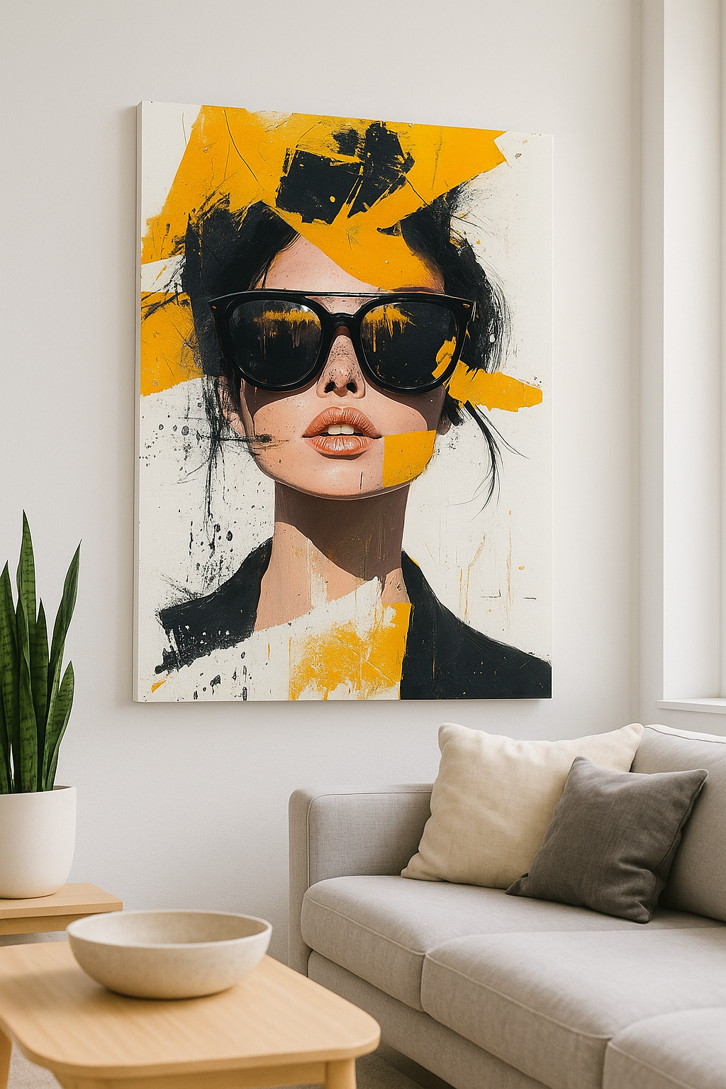 Poster Ritratto Urban – Donna con Occhiali Scuri | Arte Moderna Astratta