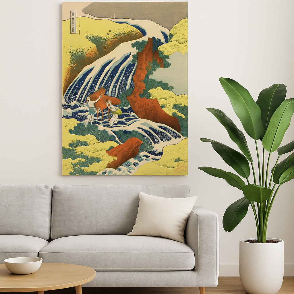 Poster Hokusai – La cascata di Yoshitsune a Yoshino | Viaggio tra le cascate del Giappone