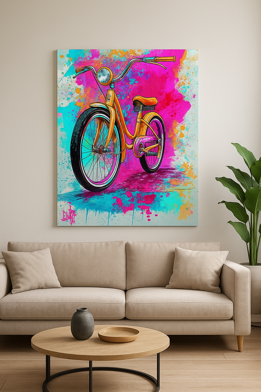 Poster Bici Vintage – Arte Street Color Splash | Mood Retrò e Energia Urbana