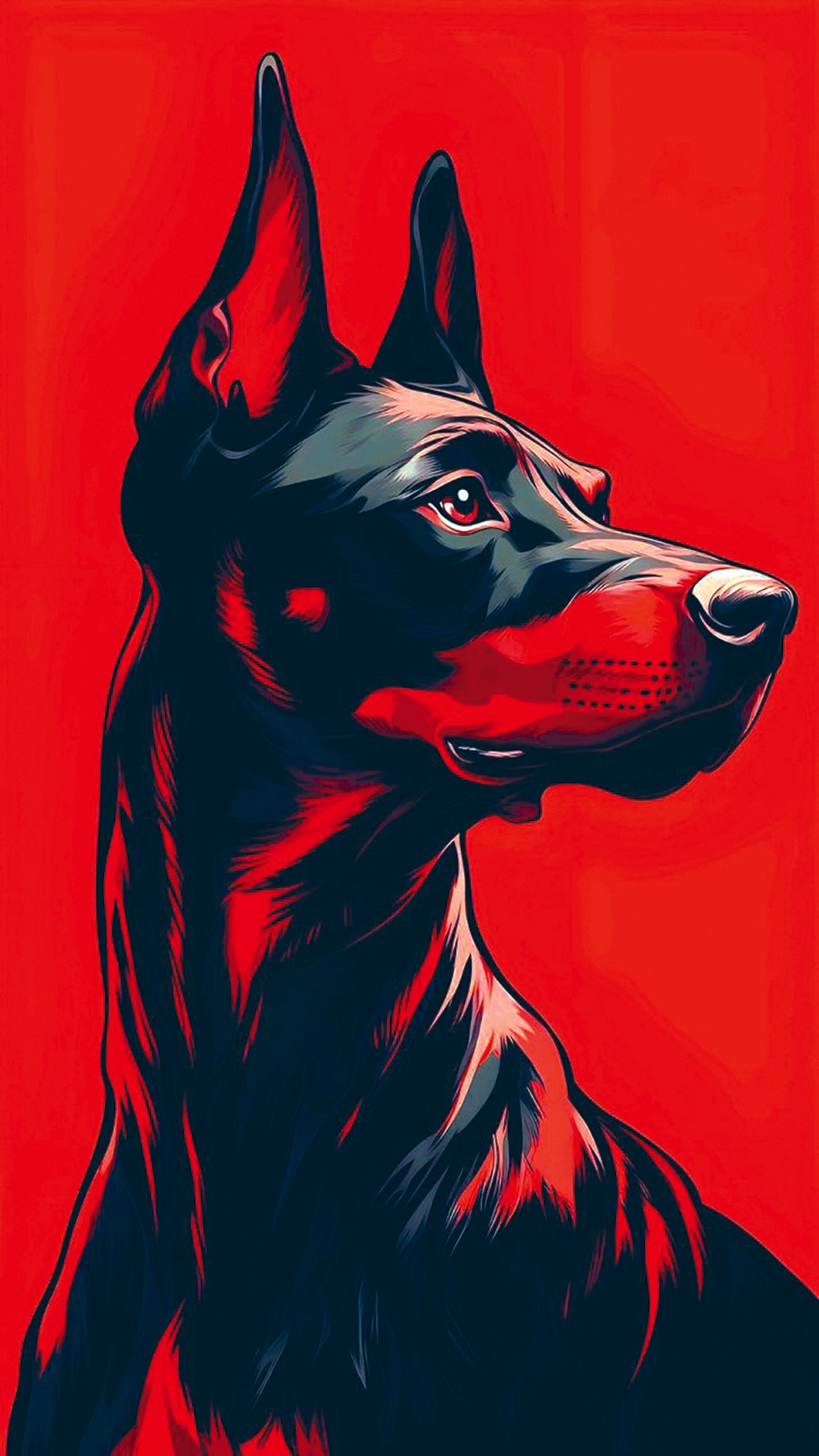 Dobermann Rosso – Poster Moderno
