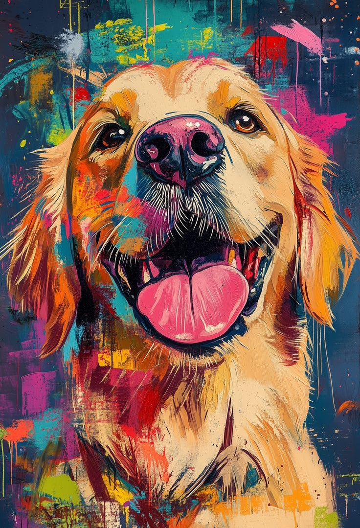 Golden Retriever Pop Art Moderna