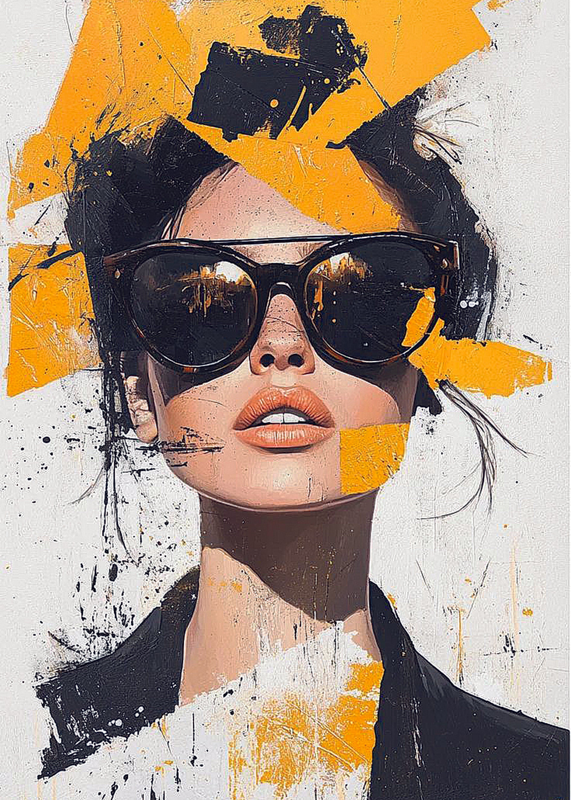 Poster Ritratto Urban – Donna con Occhiali Scuri | Arte Moderna Astratta