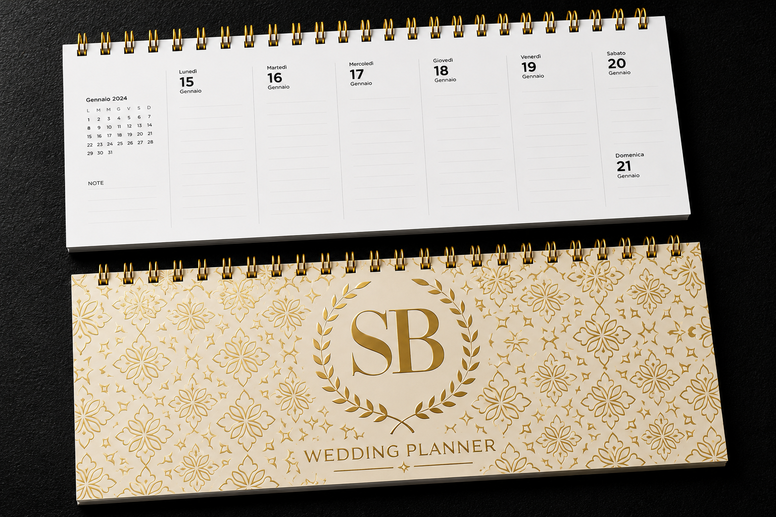 Planning settimanale personalizzato elegant con spirale