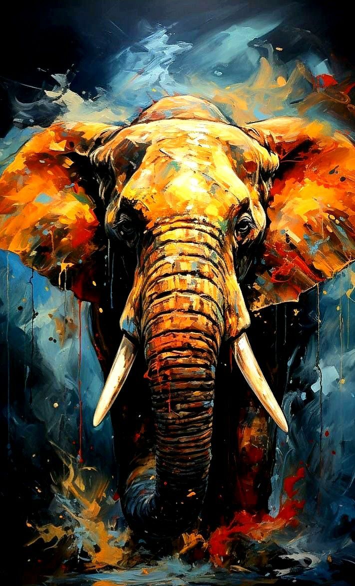Poster Elefante – Arte Animale Moderna a Colori