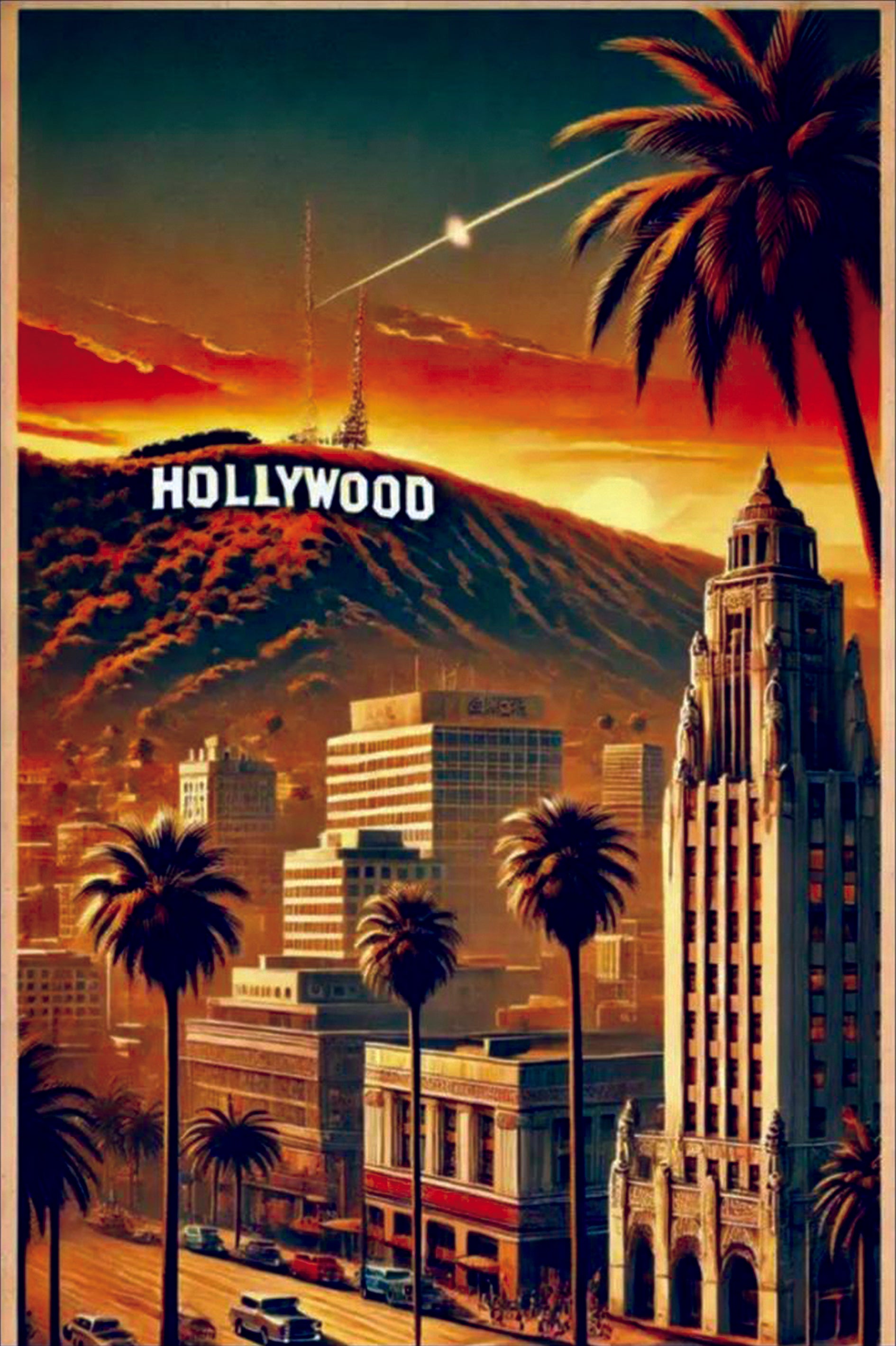 Hollywood al Tramonto – Poster Vintage