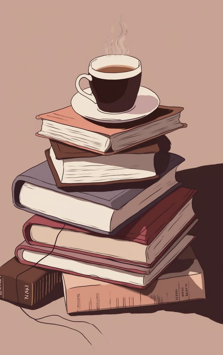 Poster Libri e Caffè – Arte Minimal Relax per Lettori
