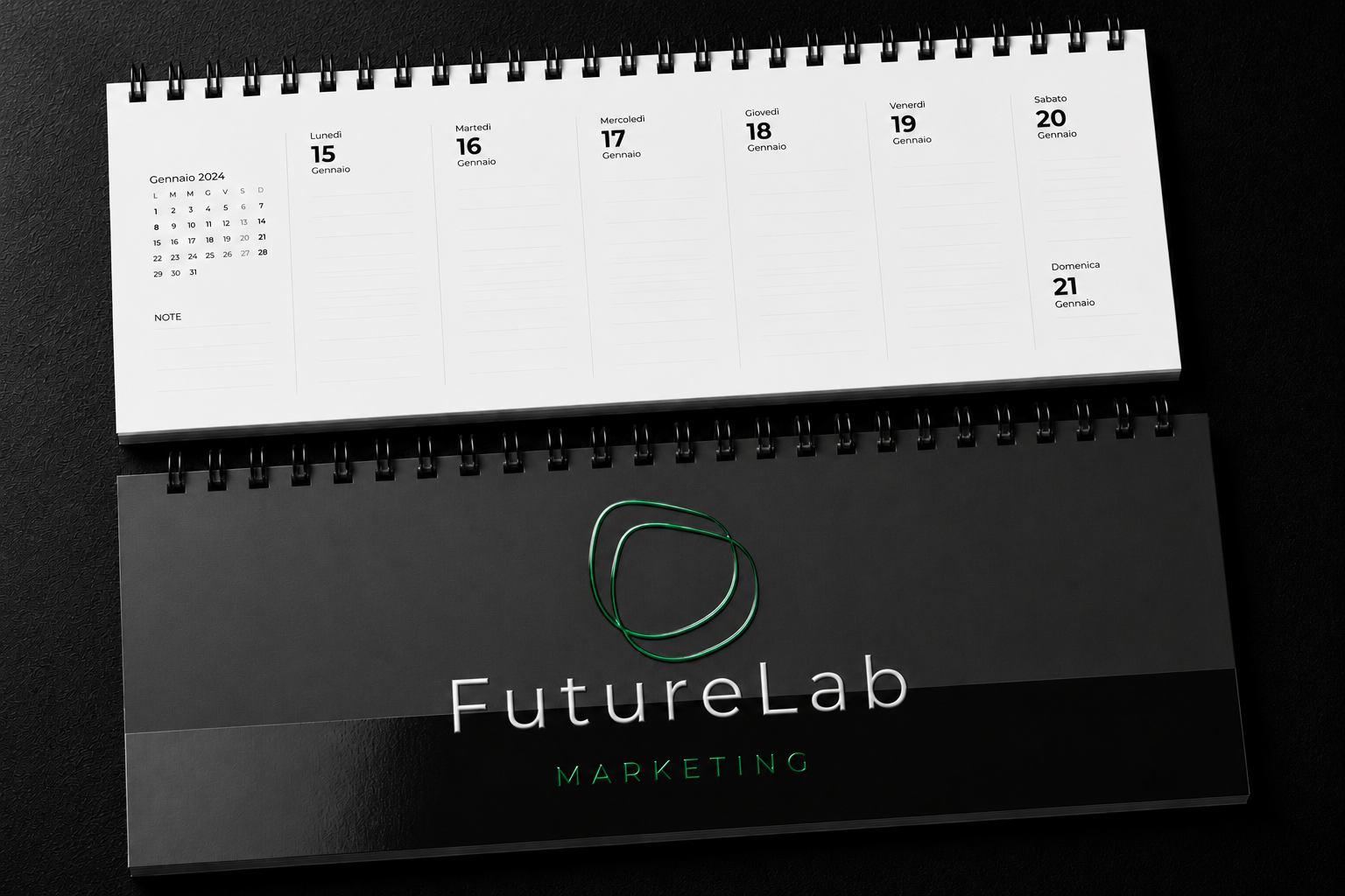 Planning settimanale personalizzato luxury con spirale