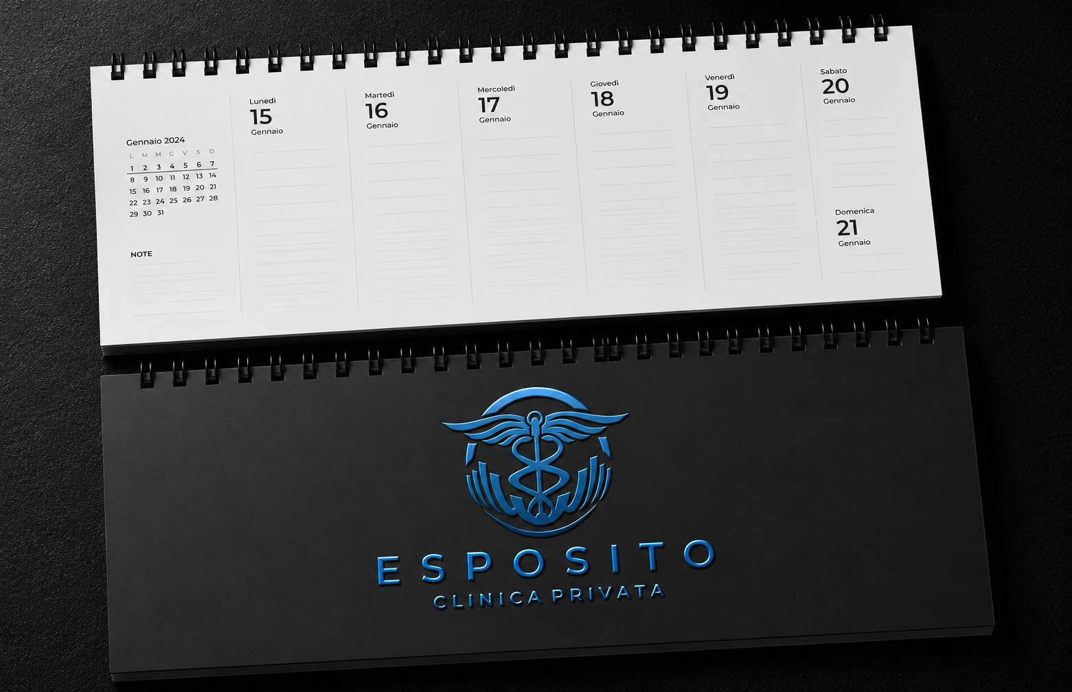 Planning settimanale personalizzato luxury con spirale