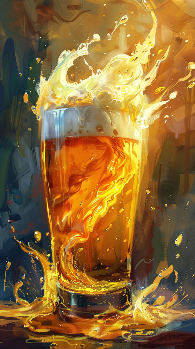 Poster Birra Artistica – Bicchiere Splash | Colori vibranti e stile moderno