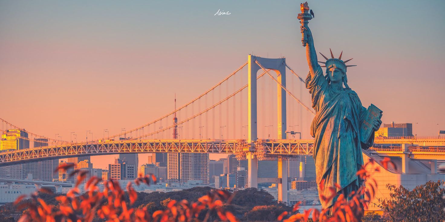 Liberty Sunset Bridge Poster