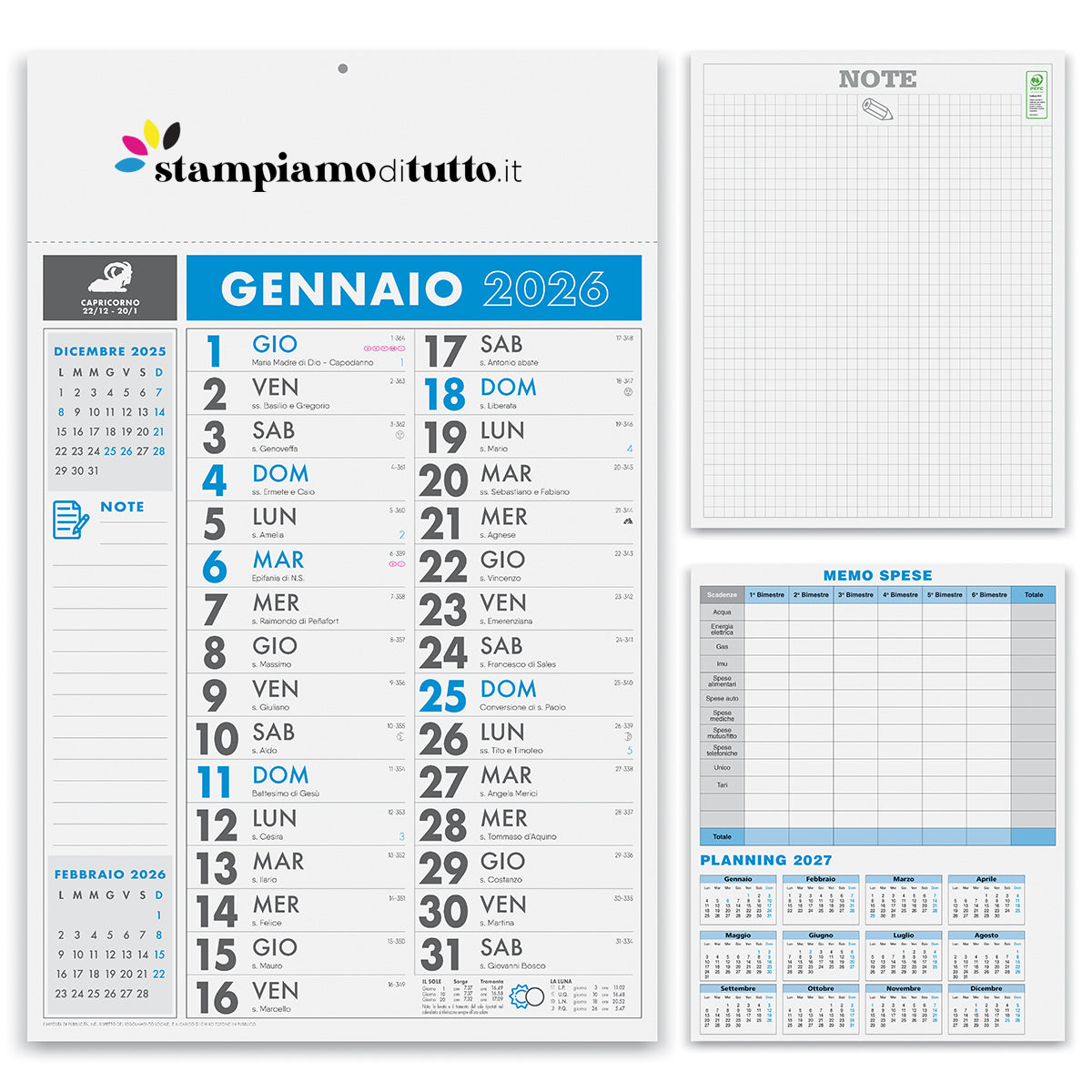 Calendari olandesi notes personalizzati