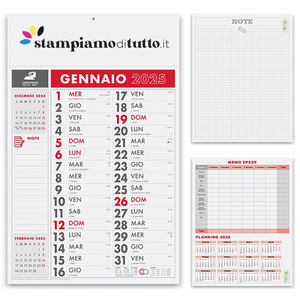Calendari olandesi notes personalizzati