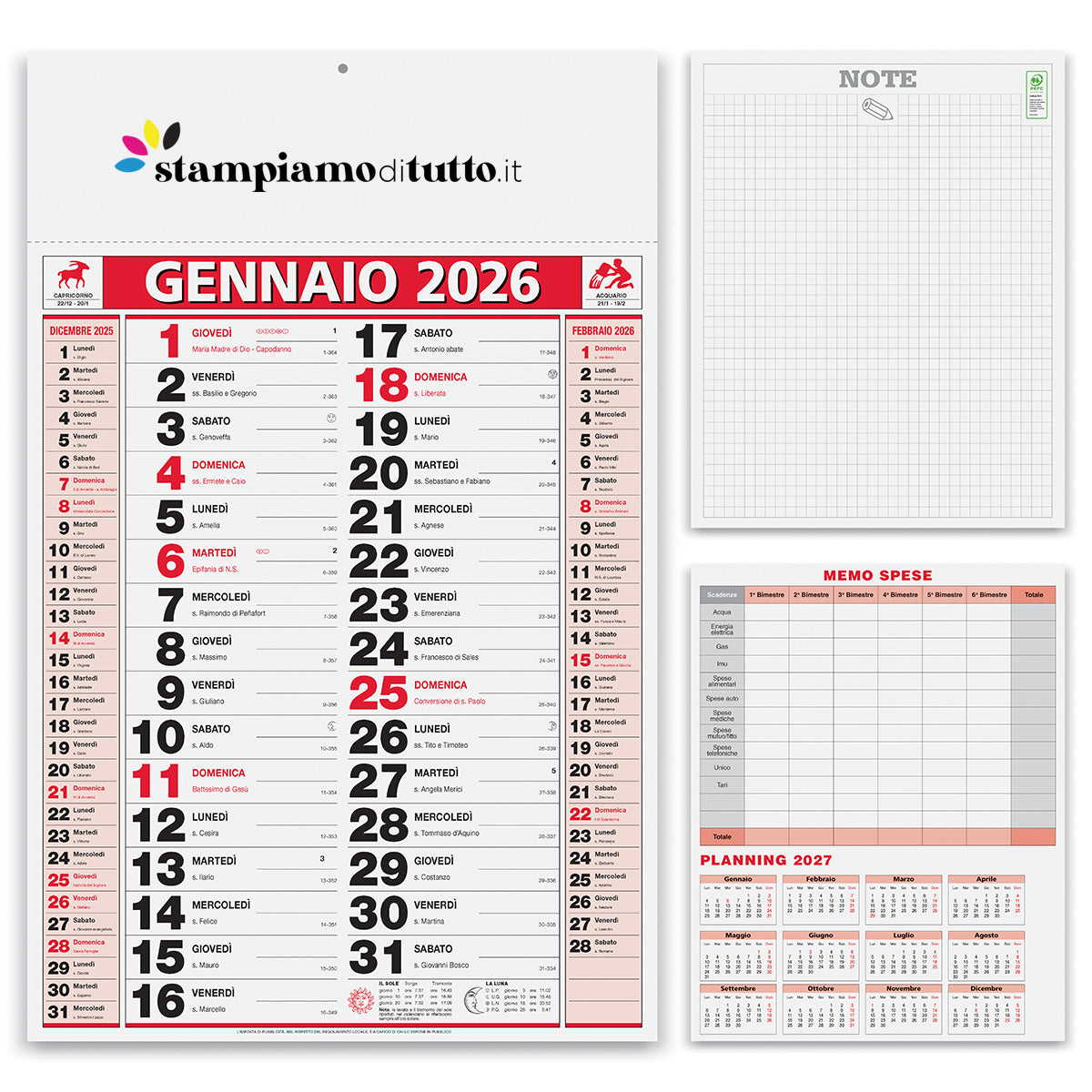 Calendari olandesi elegant personalizzati