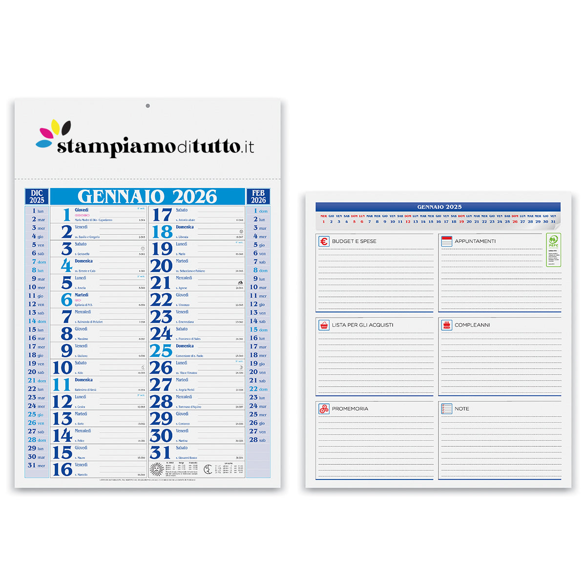 Calendari olandesi medium personalizzati