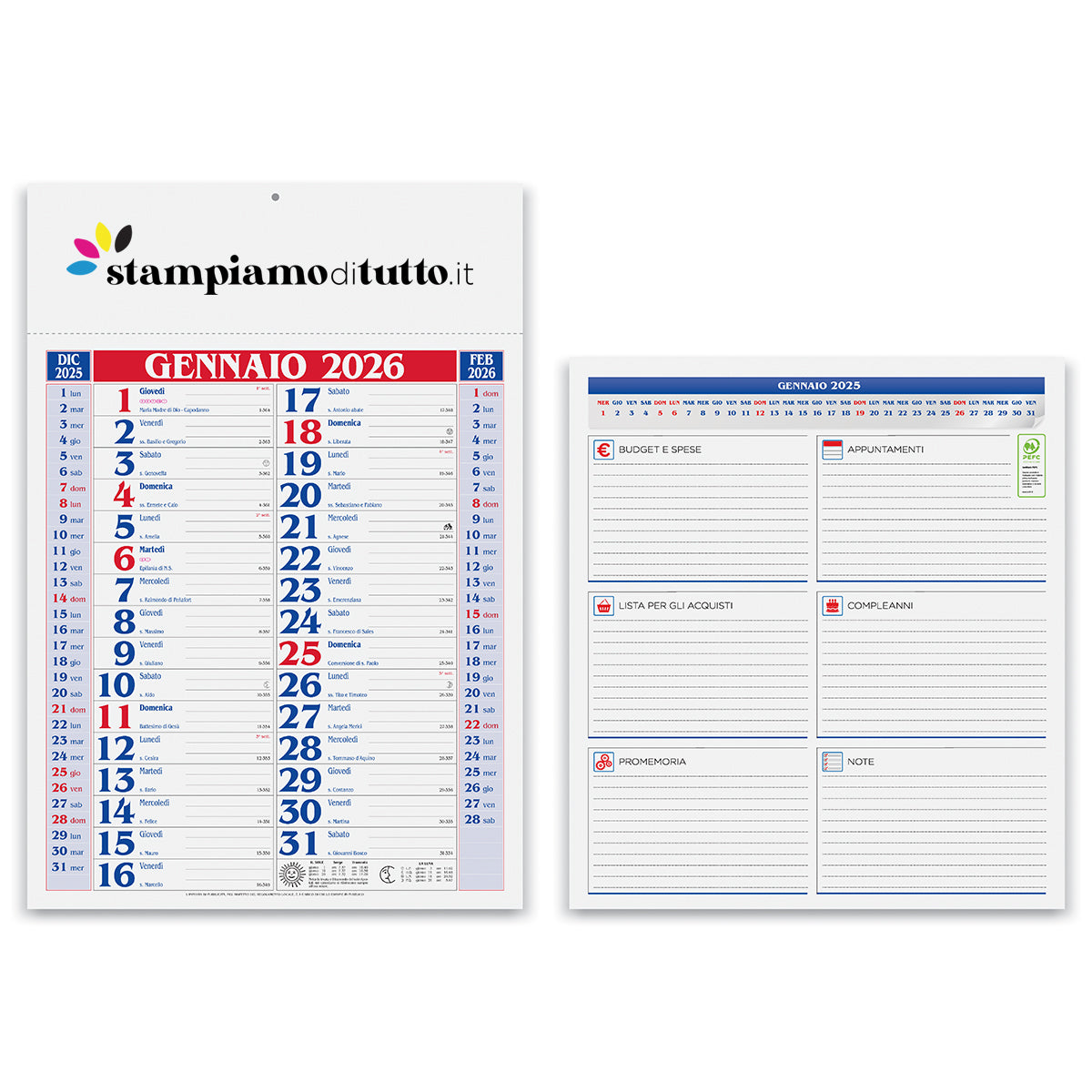 Calendari olandesi medium personalizzati