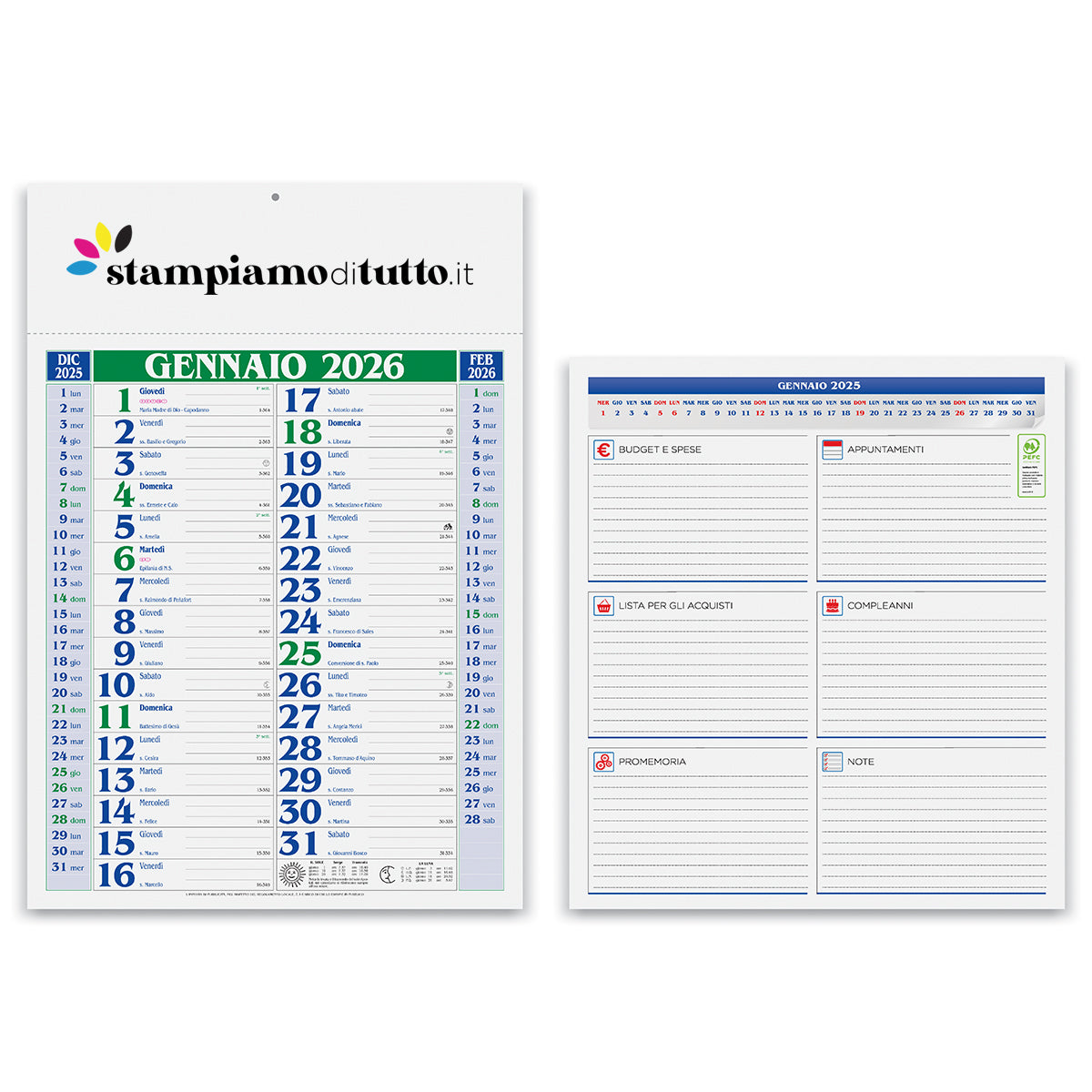Calendari olandesi medium personalizzati