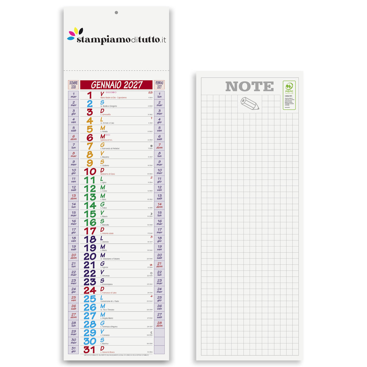 Calendario Olandese 12 Fogli Personalizzato con Logo