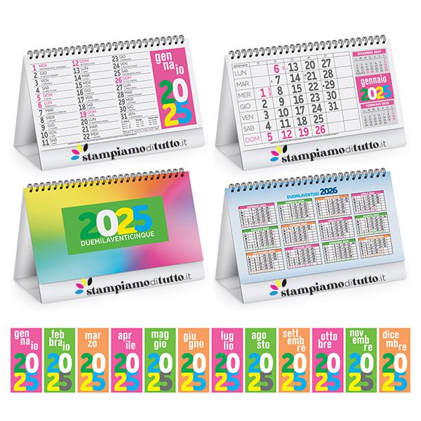 Calendari da tavolo color table personalizzati