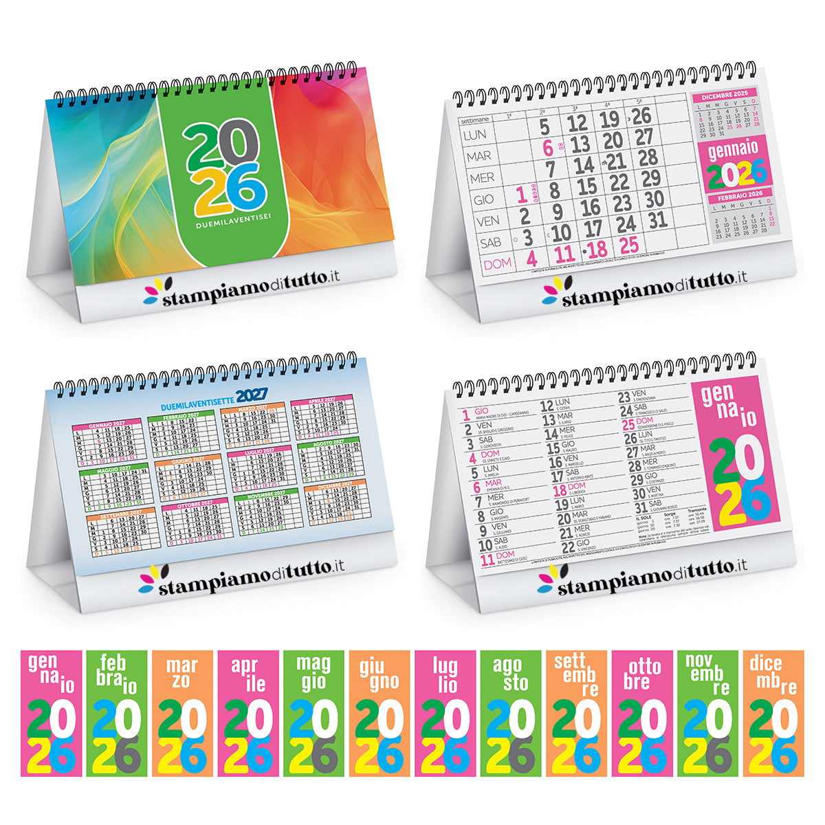 Calendari da tavolo color table personalizzati