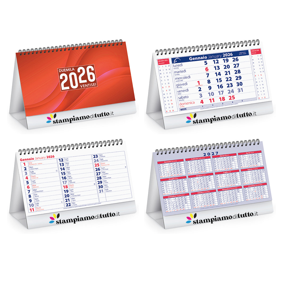 Calendari da tavolo chart table personalizzati
