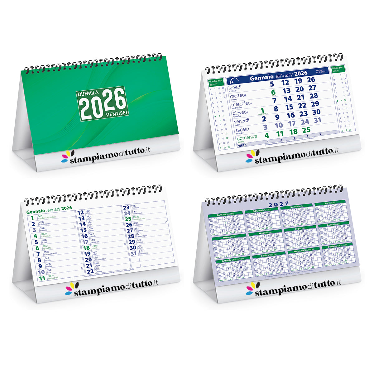 Calendari da tavolo chart table personalizzati