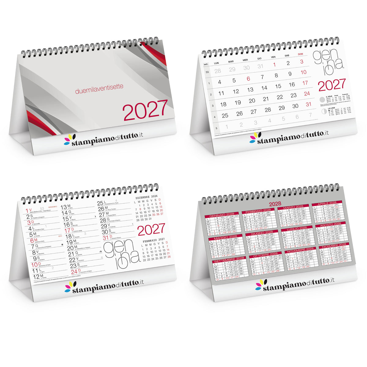 Calendario da Tavolo 13 Fogli Personalizzato con Logo