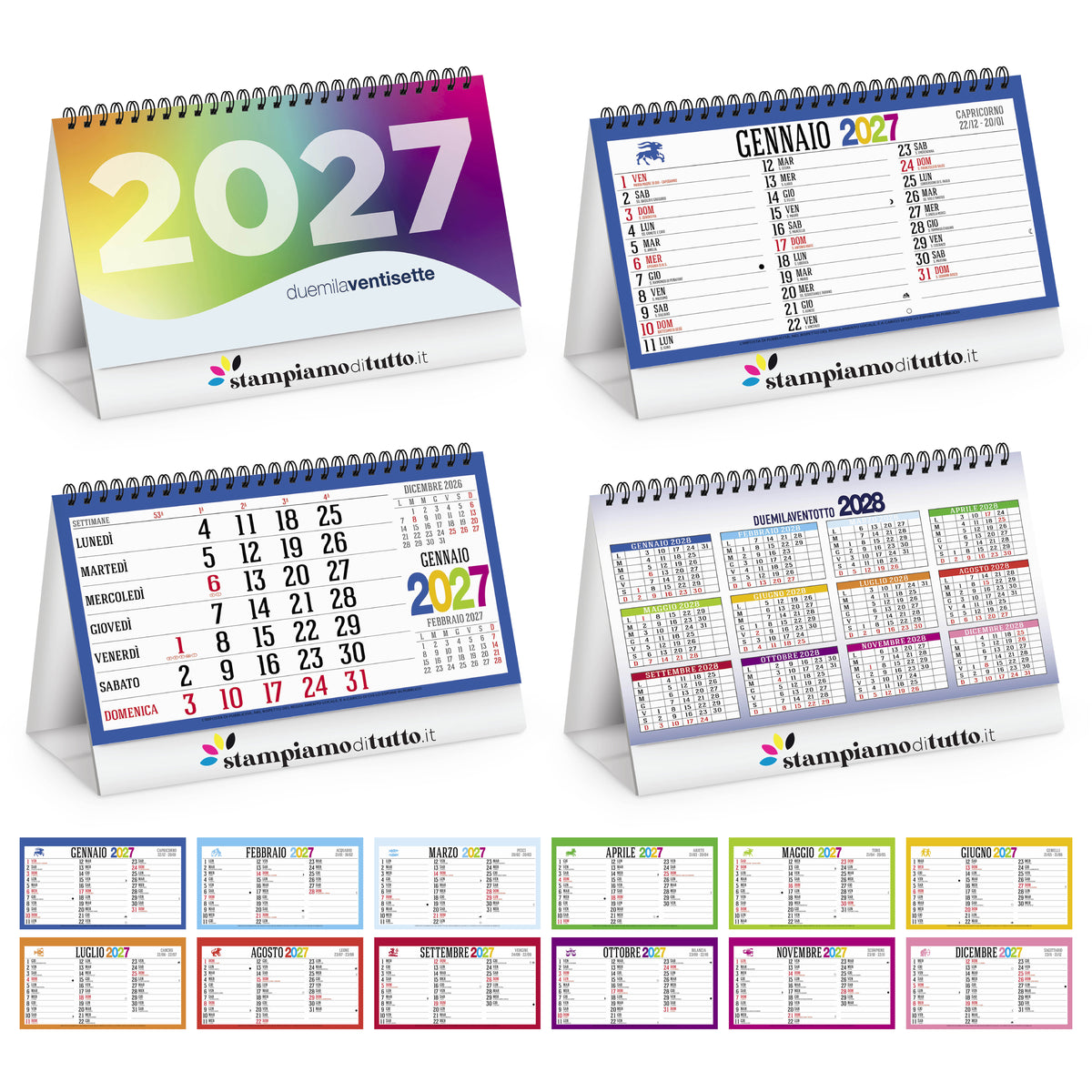 Calendario da Tavolo 13 Fogli Personalizzato con Logo
