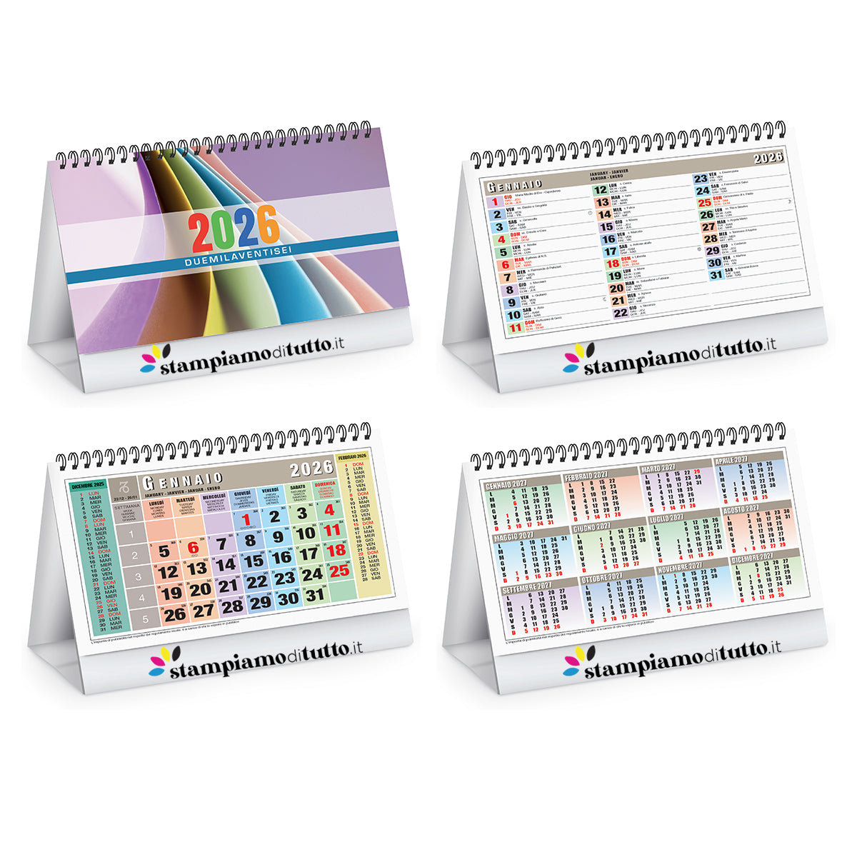 Calendari da tavolo square table personalizzati