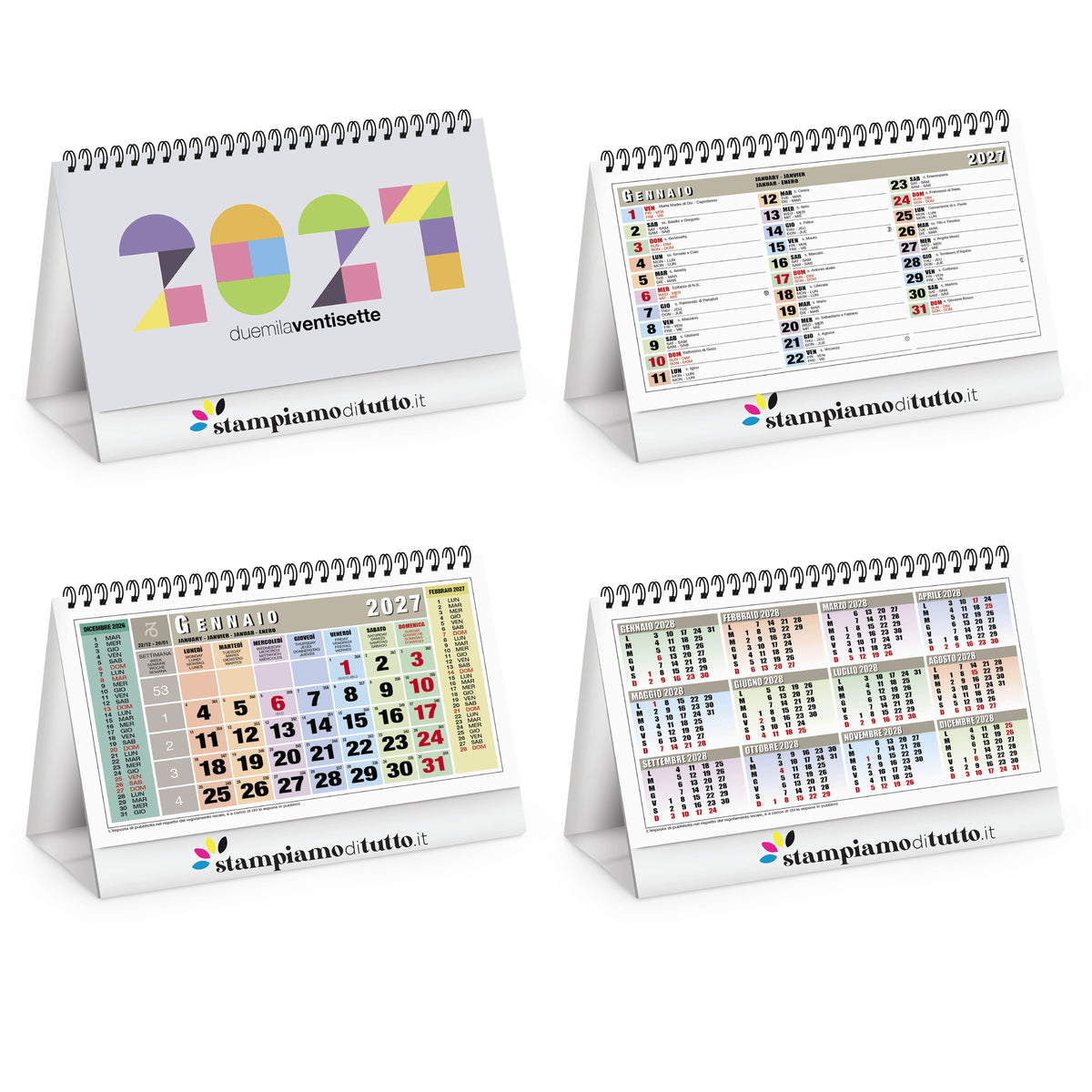 Calendario da Tavolo 13 Fogli Personalizzato con Logo