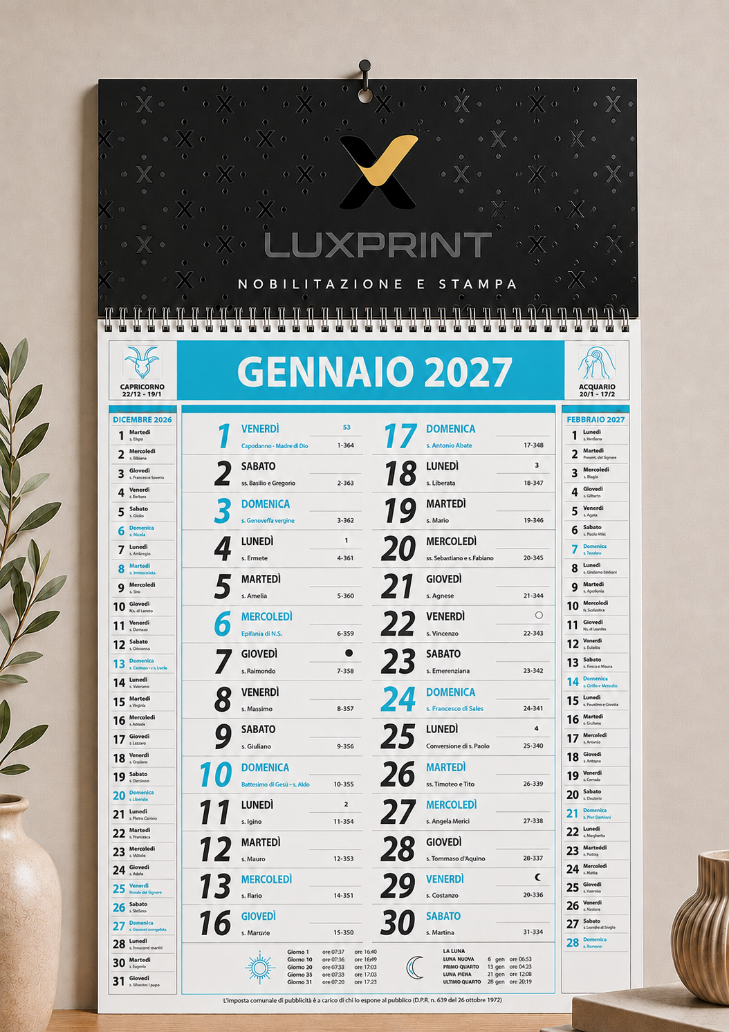 Calendario Olandese 12 Fogli Personalizzato con spirale
