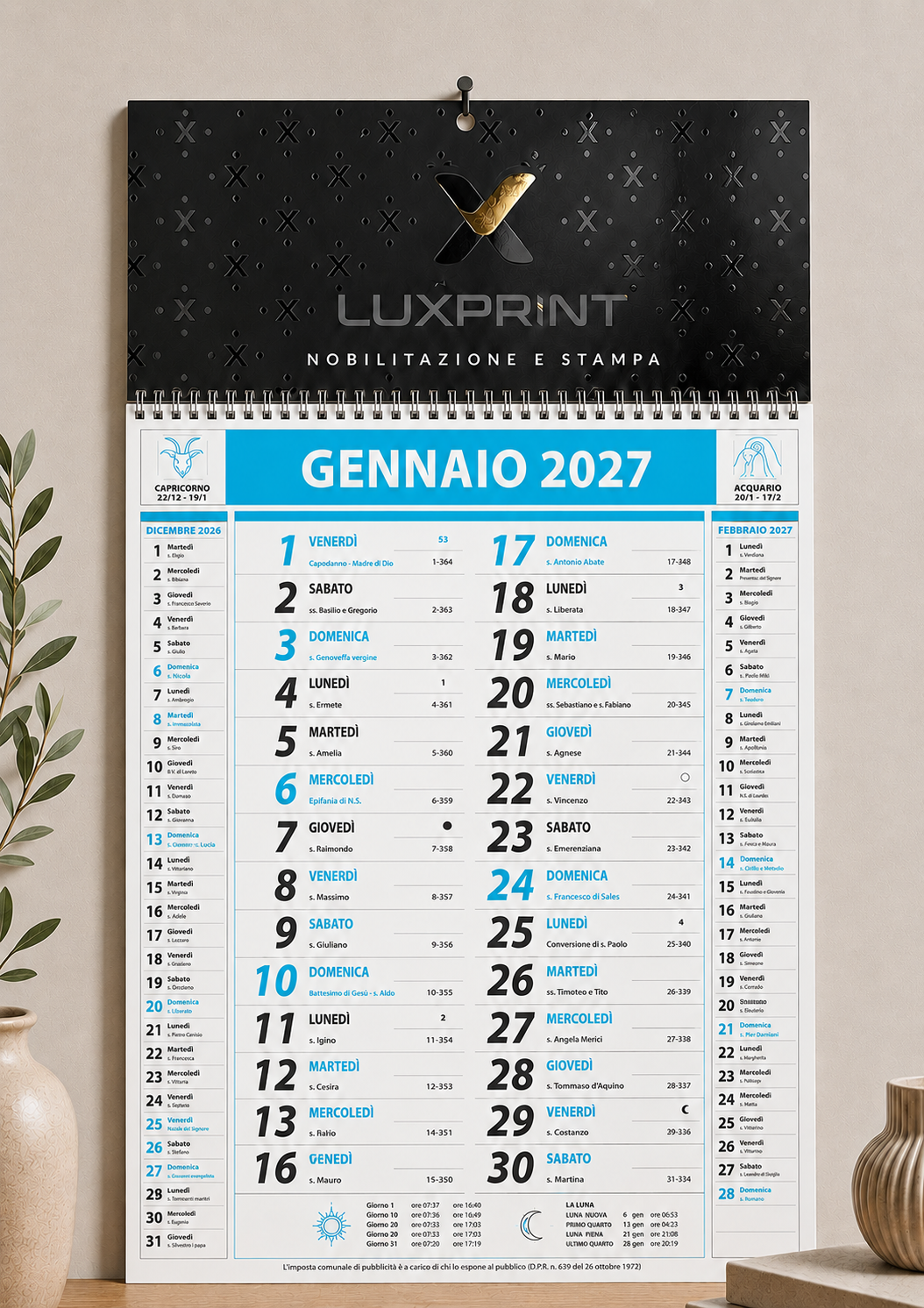Calendario Olandese 12 Fogli Personalizzato con spirale