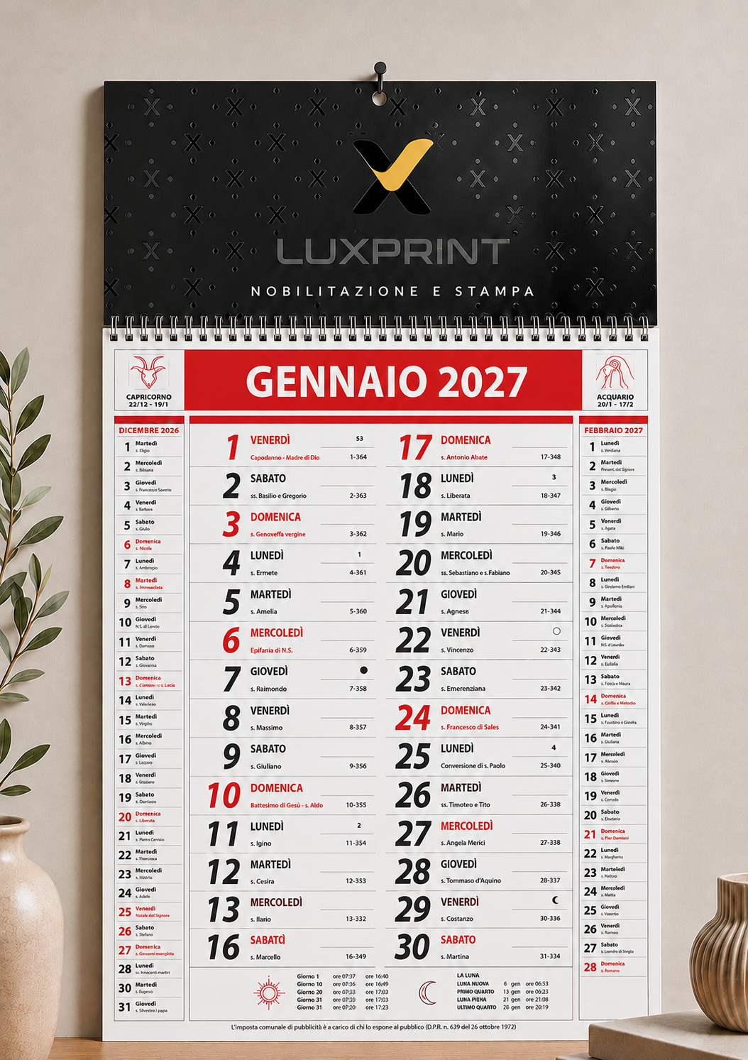 Calendario Olandese 12 Fogli Personalizzato con spirale