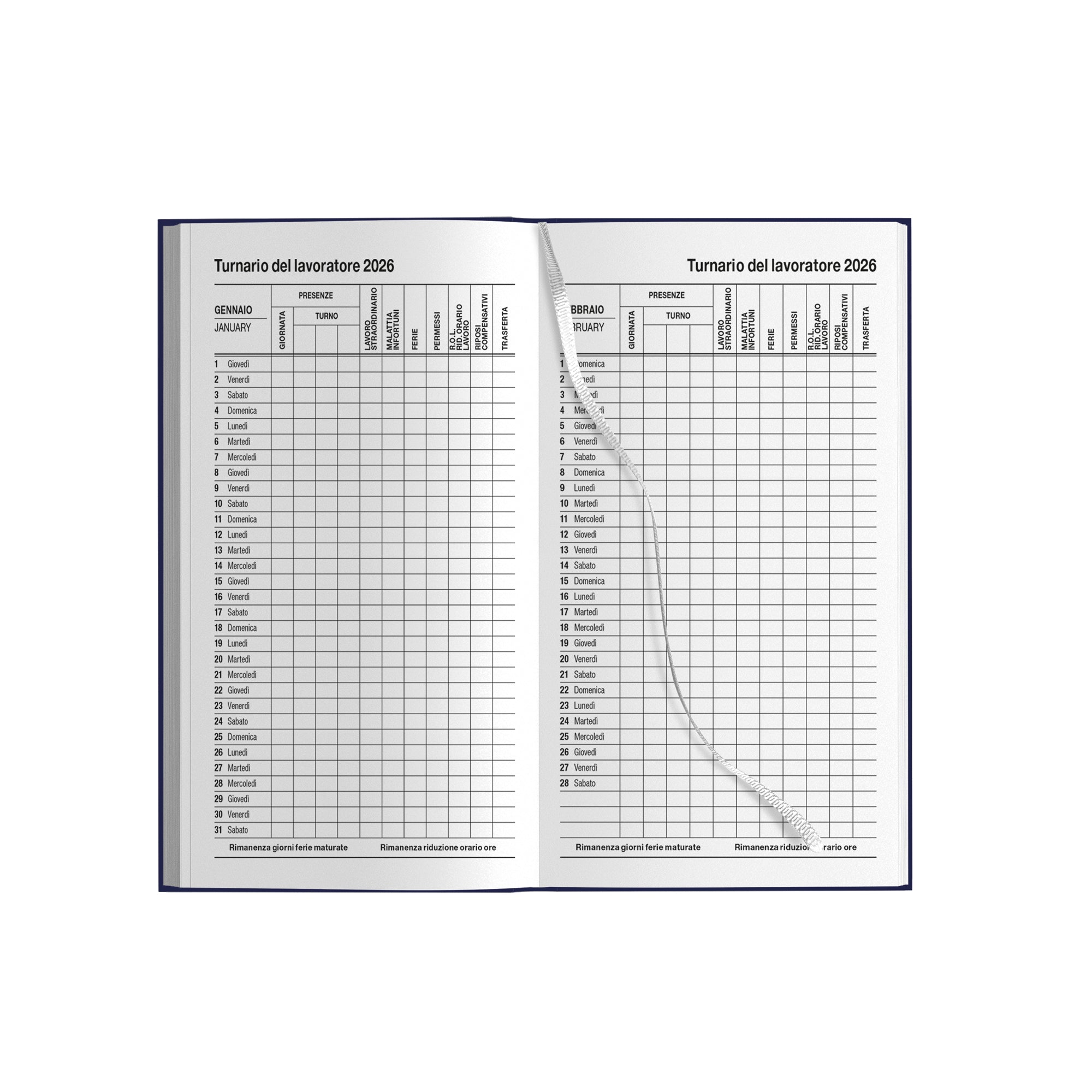 Agenda personalizzata settimanale tascabile 8x15
