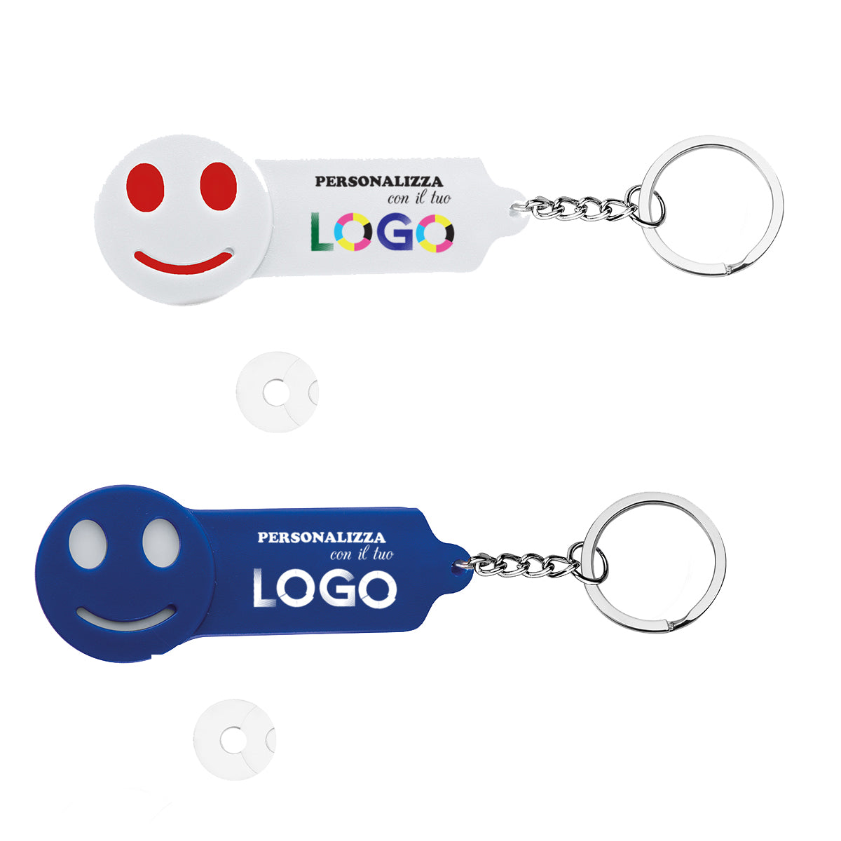 Portachiavi Smile con Gettone Carrello Personalizzato
