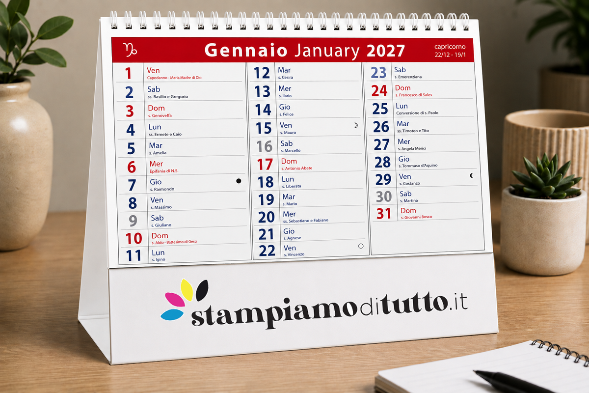 Calendario da tavolo 13 fogli personalizzato