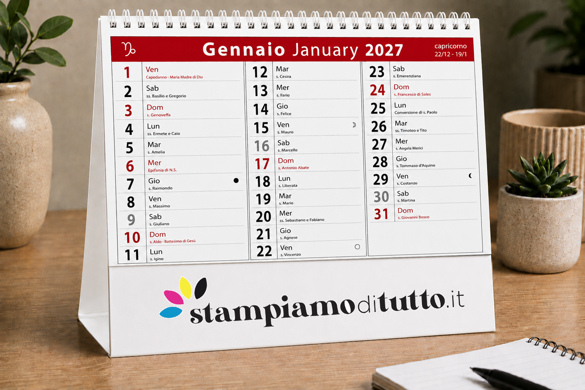 Calendario da tavolo 13 fogli personalizzato