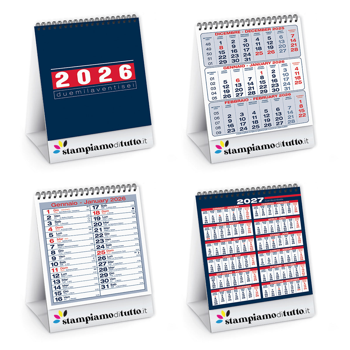 Calendari da tavolo tall table personalizzati