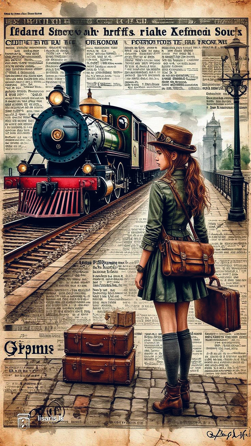 Poster Steampunk Viaggio Vintage