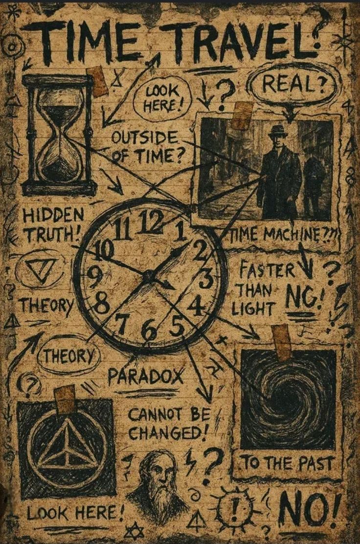 Poster Time Travel – Teorie Paradossali | Mistero, Orologi e Conspiracy Art