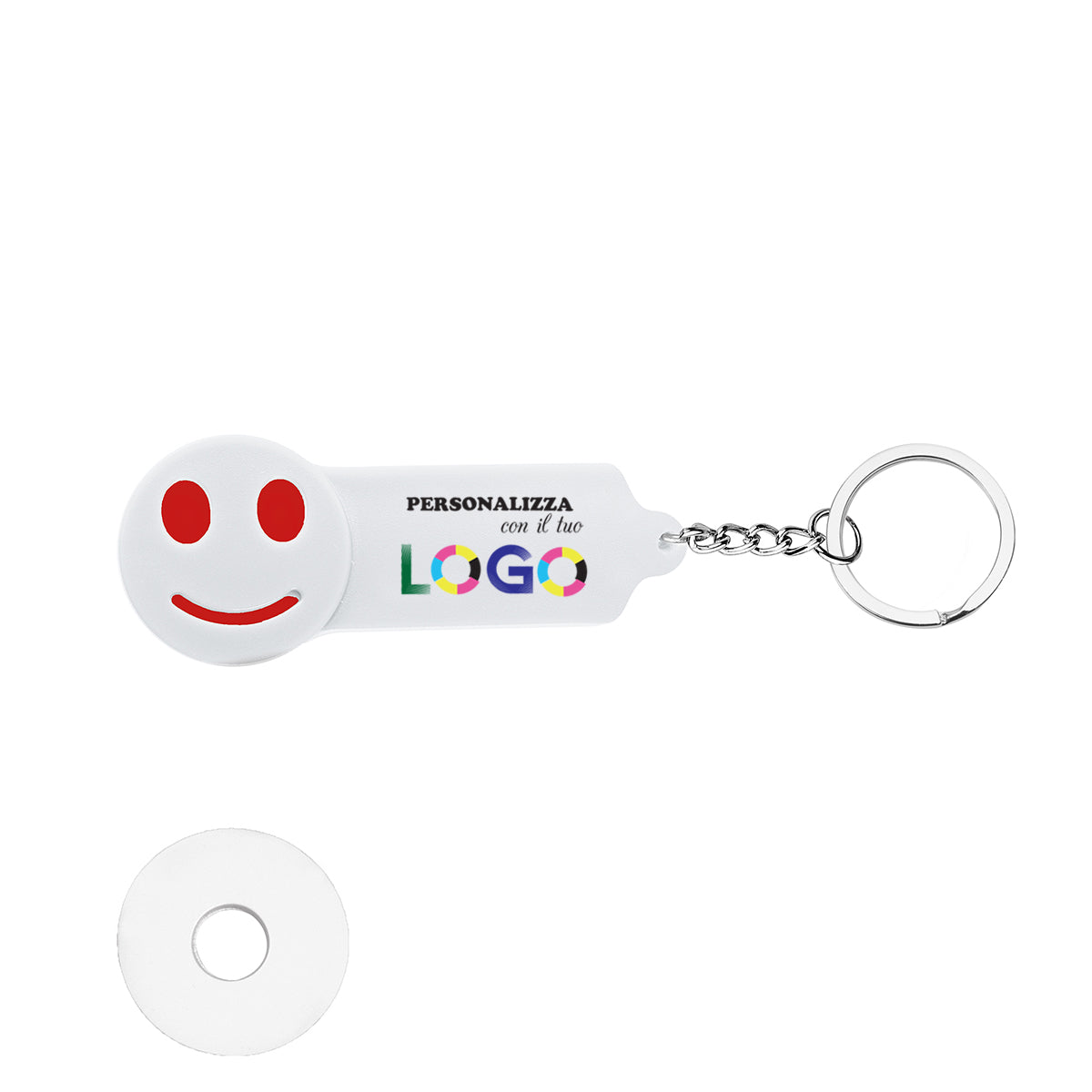 Portachiavi Smile con Gettone Carrello Personalizzato