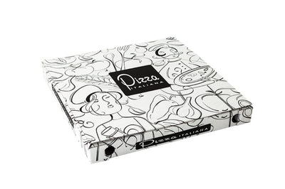 Scatola pizza bianca  33x33x3,5 cm chiusura italiana