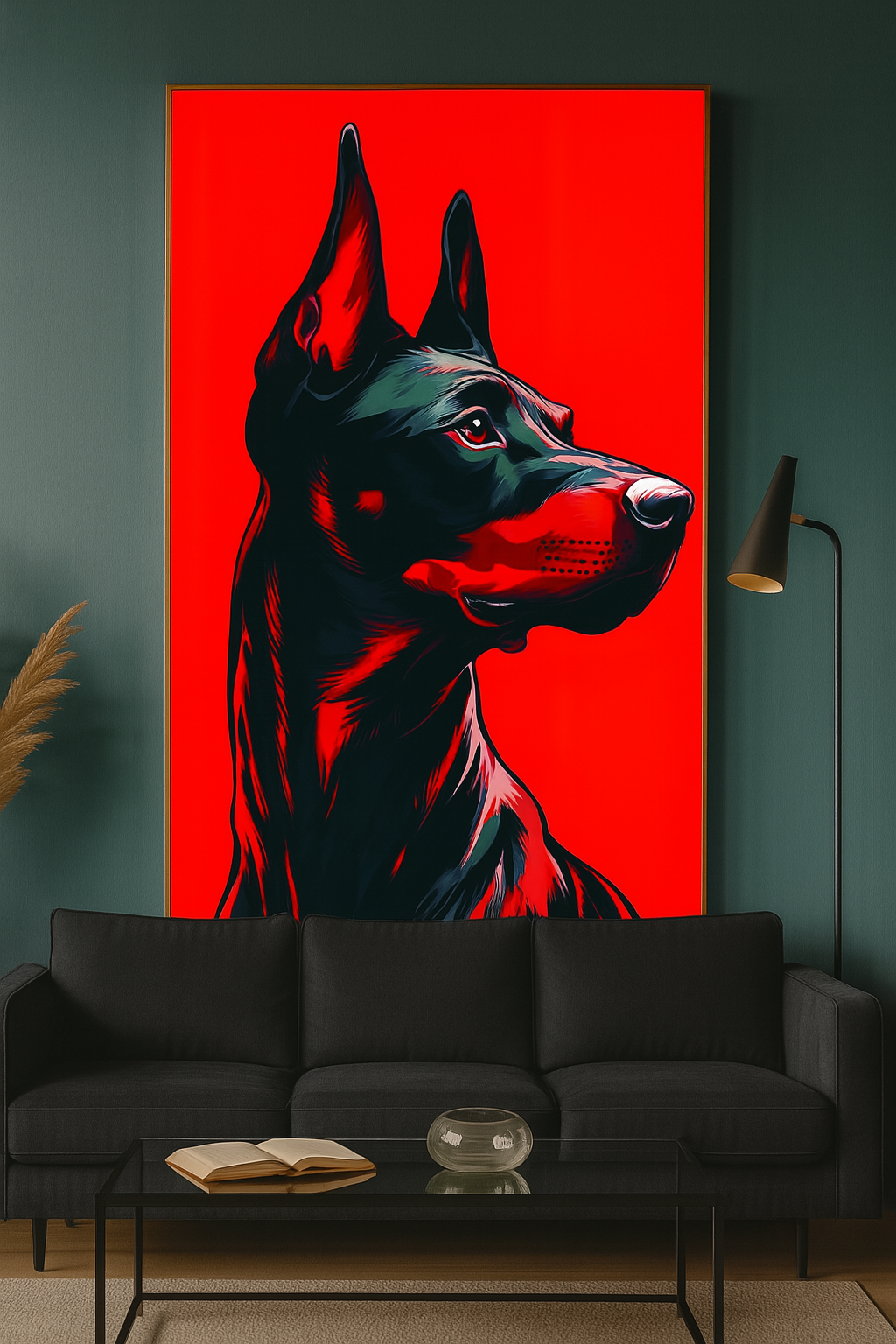 Dobermann Rosso – Poster Moderno