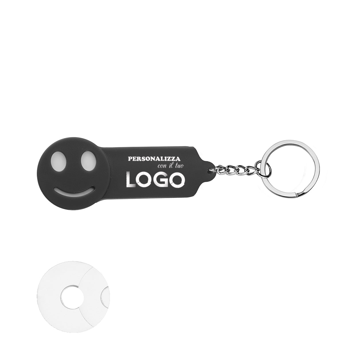 Portachiavi Smile con Gettone Carrello Personalizzato